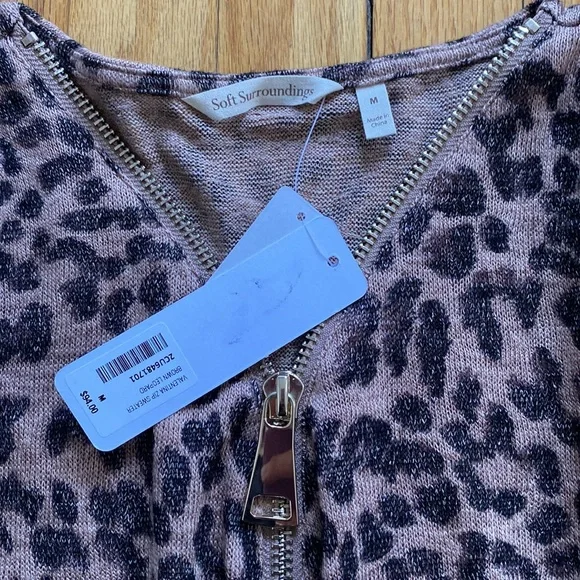 NWT Soft Surroundings Cheetah Blouse - Picture 3 of 4